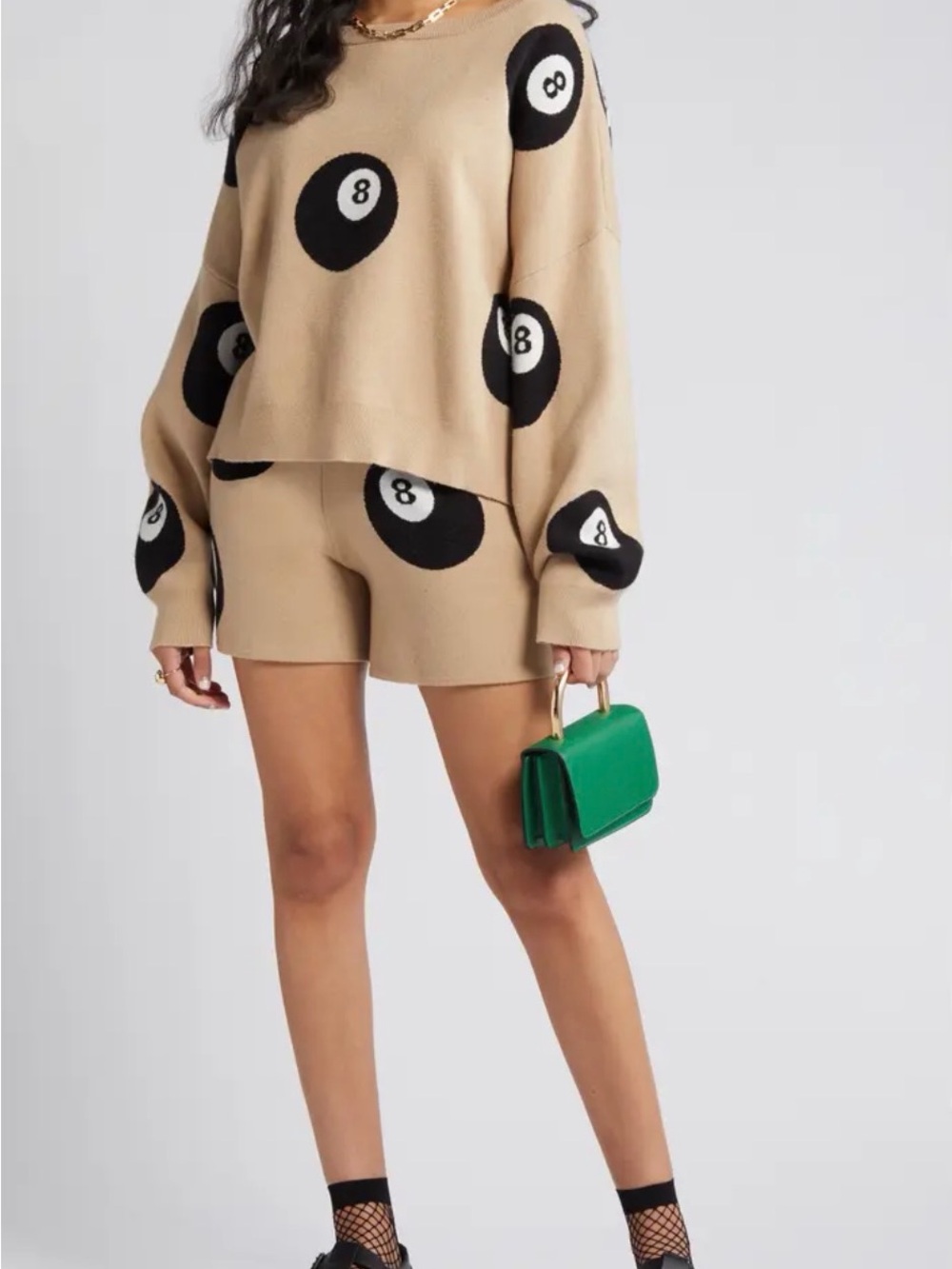 Dressed in LALA "The Future Is Now" 8-Ball Knit Sweater & Shorts Set